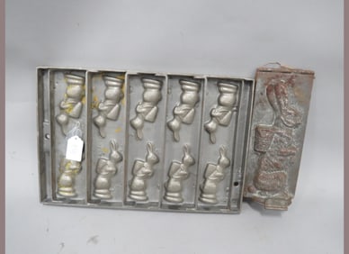 (2) Early Rabbit Chocolate Moulds