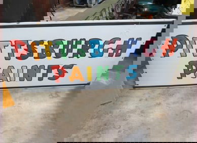 Pittsburg Paints Embossed Porcelain Sign