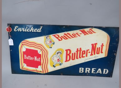 Embossed Butter Nut Metal Sign