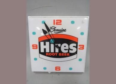 Hires Root Beer Lighted Clock