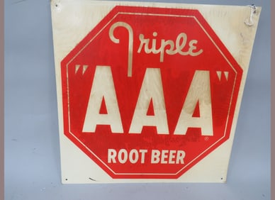 Triple AAA Root Beer Metal Sign