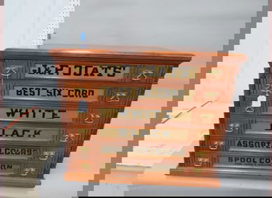 6 Drawer F.P. Coats Walnut Stool Cabinet