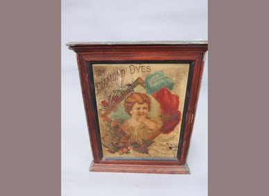 Diamond Dyes Tin Front Store Cabinet