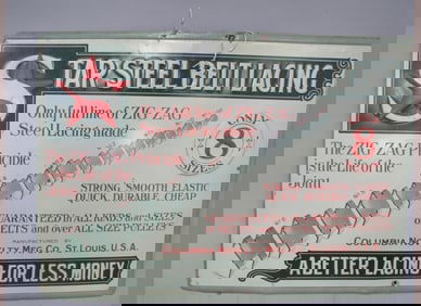 Embossed Star Steel Belt Lacing Metal Sign