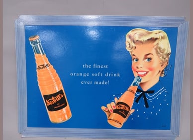 NOS Nesbitts Orange Cardboard Store Display