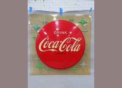 RARE Acrylic Pressed Drink Coca-Cola Button