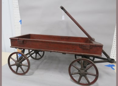 Early Wood Wagon w/ Steel Wheels
