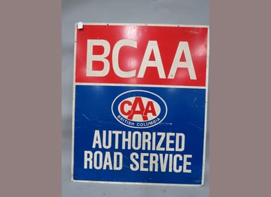 BCAA Authorized Road Service Sign