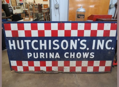 Hutchinson Twine Chow Metal Checkerboard Sign
