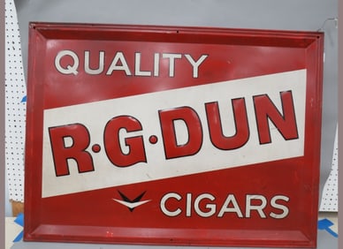 Quaker Rig Dull Cigar Metal Sign HTF