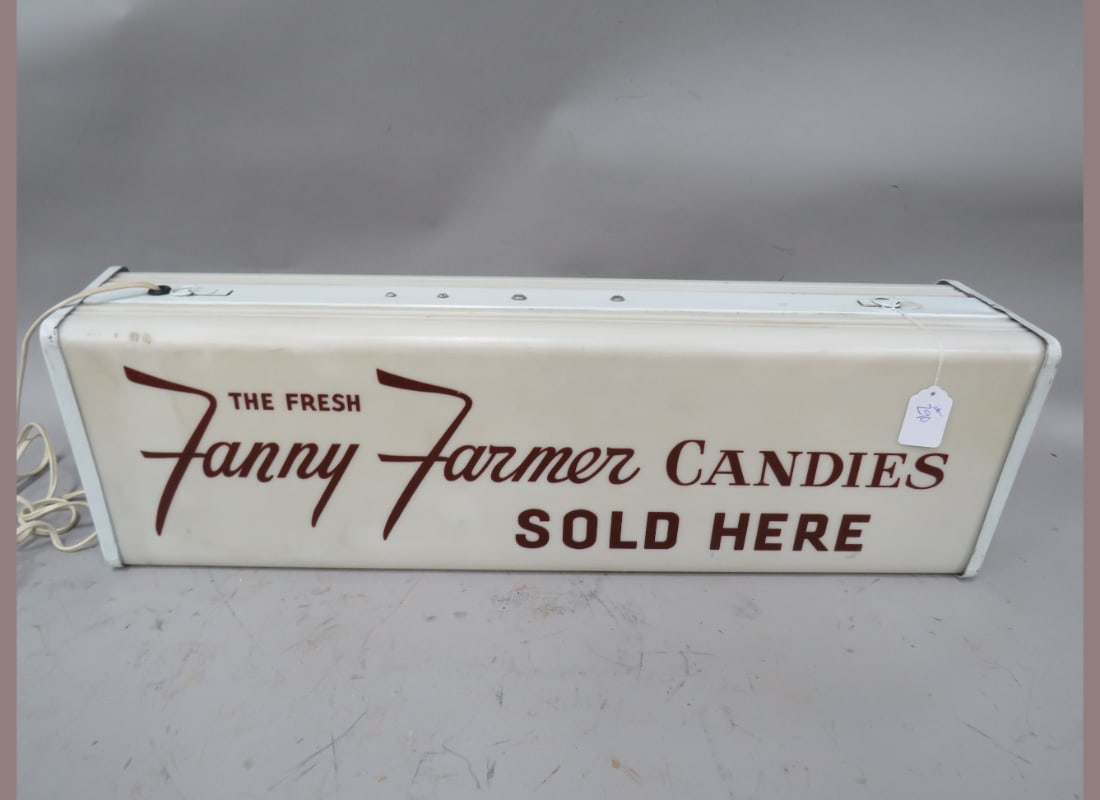 Pantry Farmer Candies Hanging Light: Double sided plastic hanging light. 8" x 5.5" x 26"