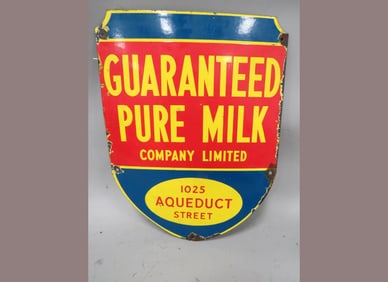 Porcelain Shield Shape Pure Milk Sign