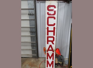 Schramm Single-Sided Porcelain Sign