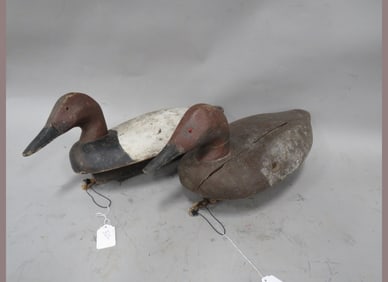 Two Early Duck Decoys With Glass Eyes