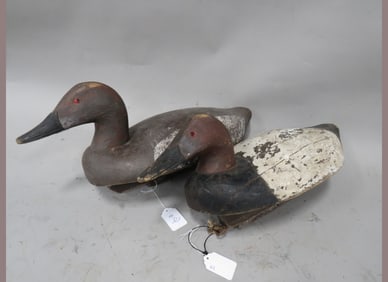 2 Early Duck Decoys With Glass Eyes