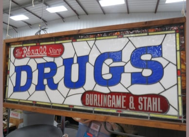 Rexall Drug Store Stained Glass Sign