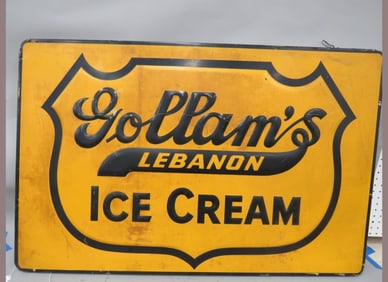 Embossed Self Framed Gollam?s Ice Cream Sign