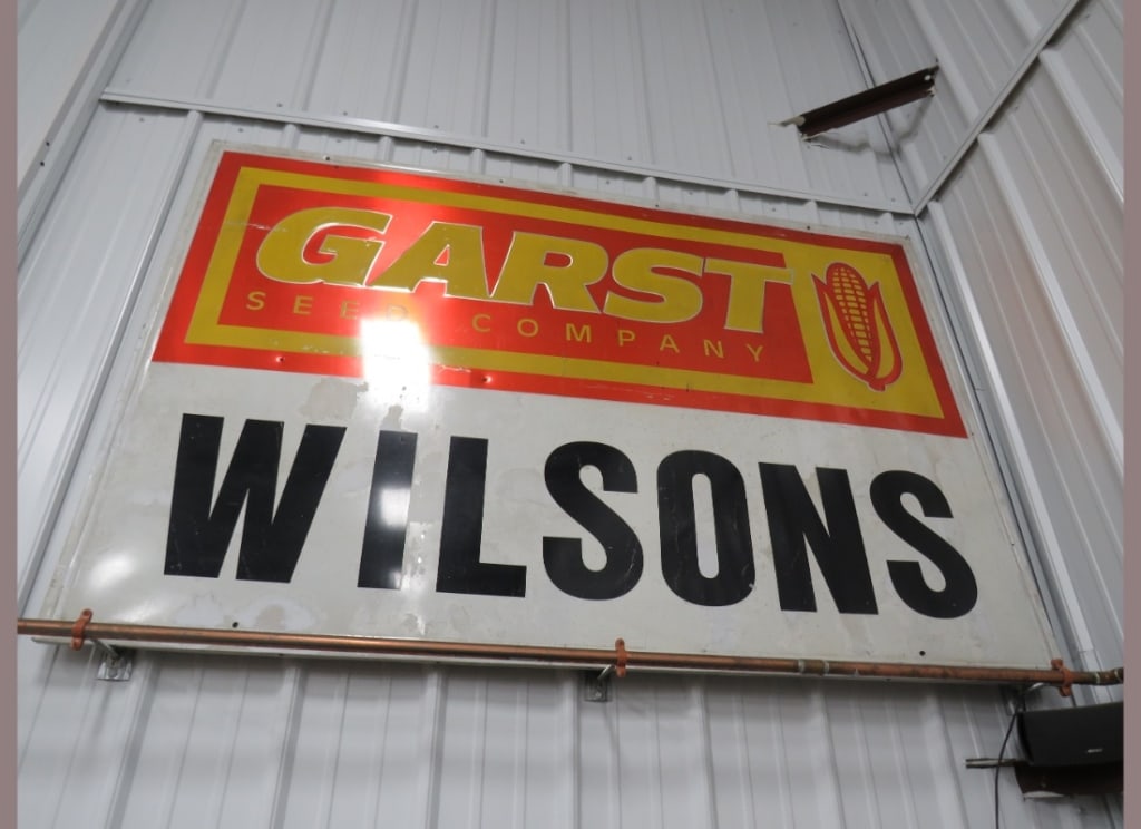 Garst Seed Company Metal Sign: Wilson?s - Good Condition. 46"x 68"