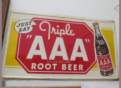 Triple Aaa Self-Framed Metal Sign