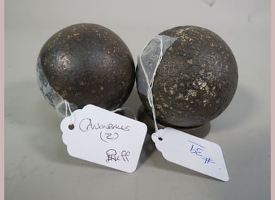 2-Civil War Cannon Balls