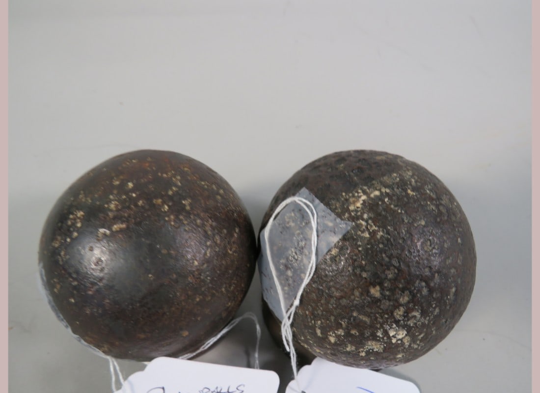 2-Civil War Cannon Balls - 2