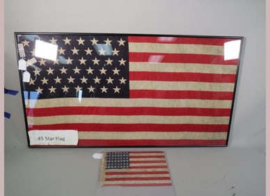Small 1912 48 Star Flag/Lg Framed 45 Star Flag