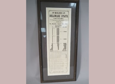 1862 Broadside Delaware State Lottery