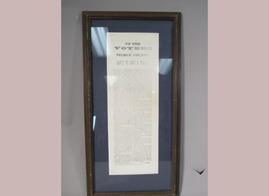 1863 Voters Of Pierce County Broadside