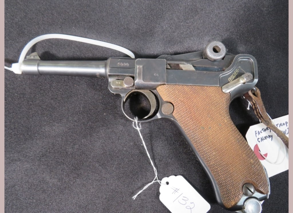 1917 D.W.M. WWI Luger 9mm: Orig strap/Calvary issued SER #6444 Unmarked mag. FFL REQUIRED TO SHIP