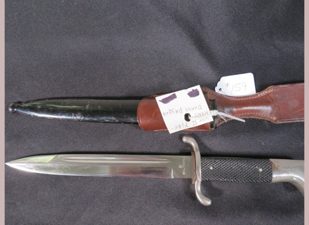 Fireman's Dress Dagger Wwii German: w/ Frog & Sheath/Solingen blade