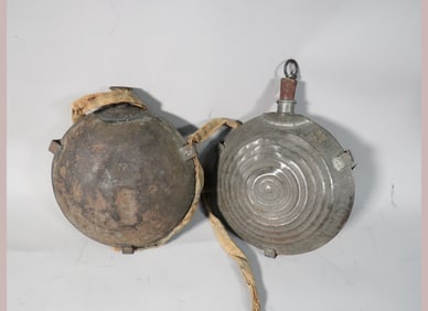 2-Civil War Metal Canteens