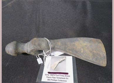 Early 1800's Fort Findley Brass Peace Pipe Tomahaw
