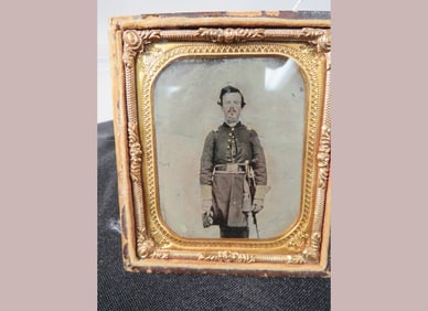 6th Plate Civil War cased Images- Sgt. w/ Sword