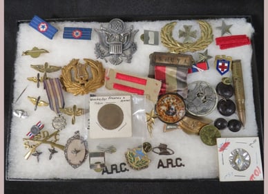 1-Lot of Sweetheart pins.Cap Badges