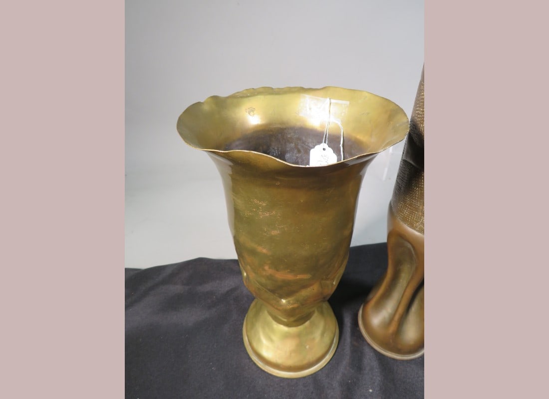 2- Trench Art Shell Casing Vases - 2