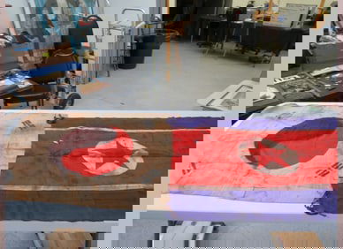 2- North Korean Flags