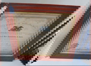 Framed P.O.W. Iowa Membership Proclamation