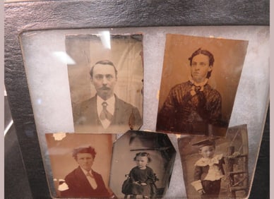 Case of 5 Tin types