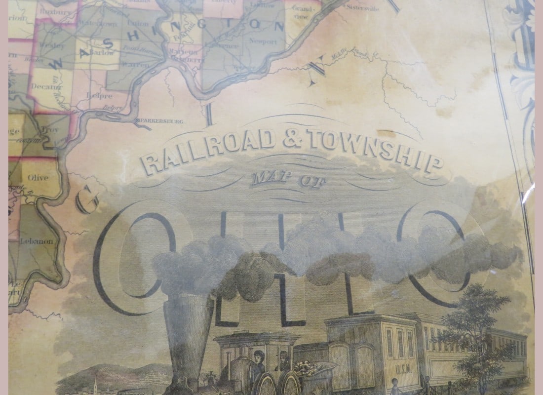 Framed Ohio Counties Map - 2