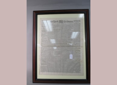 1863Framed NY Tribune Newspaper