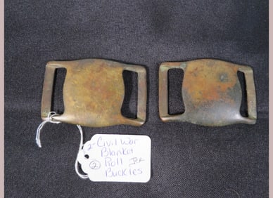 2-Civil War Blanket Roll Buckles