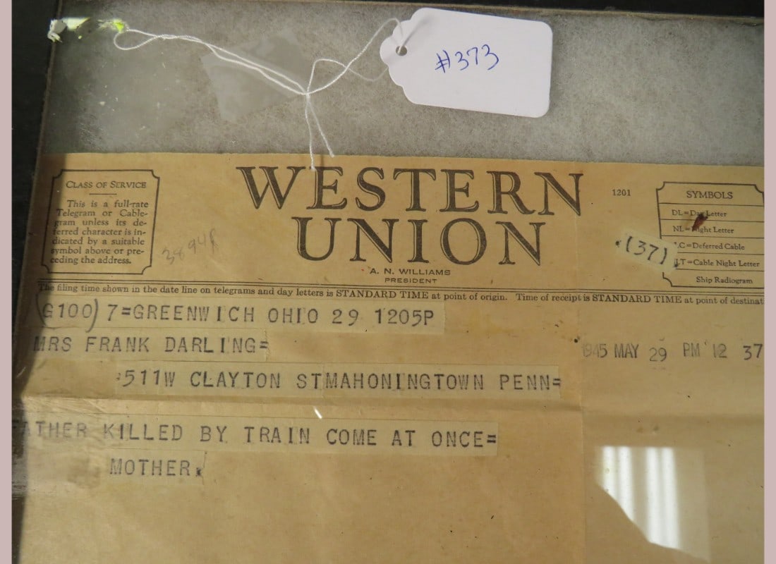 1973 Western Union Telegram - Framed - 2