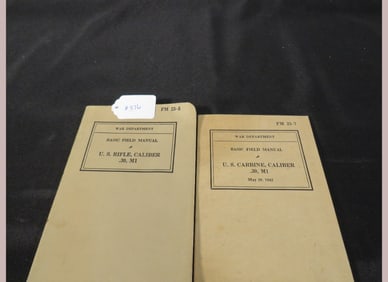 2- M-1 Field Manuals and 30cal Carbine Rifle Manuals