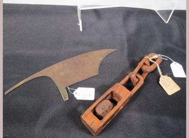 Trench Art Carved Chain and Forged Tool Head