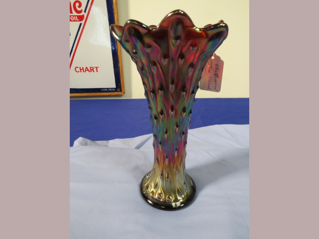 Northwood Carnival Amethyst Tree Trunk Vase: 10 x 5 Great color, no chips or cracks