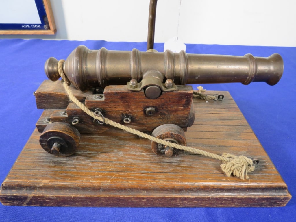 Cannon Table Lamp: 18 x 12 x 8 w/ Shade