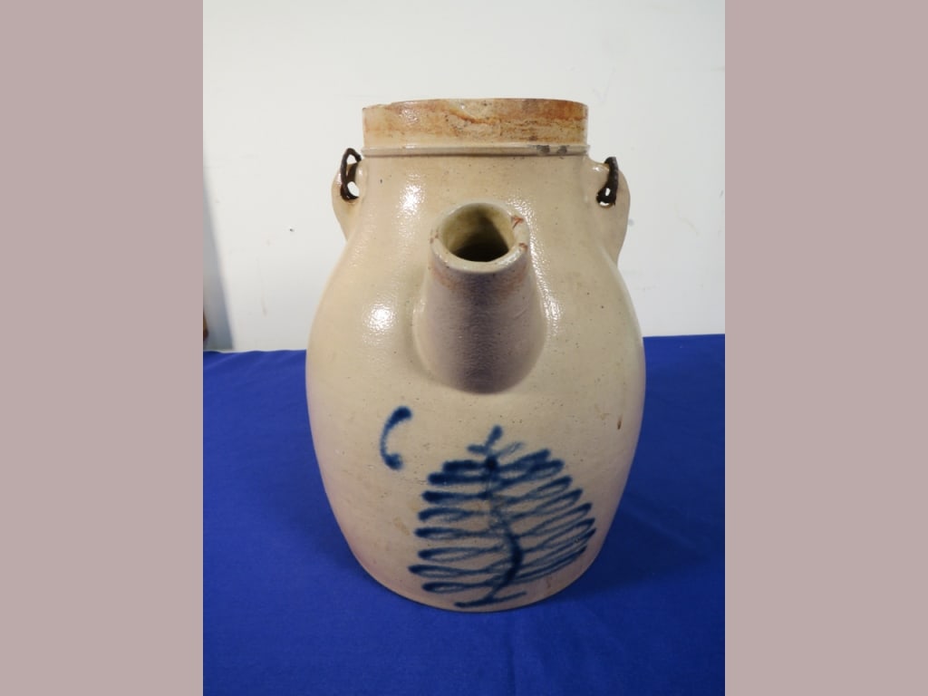 Salt Glazed Cobalt Blue Decor Batter Jug (1 of 9)