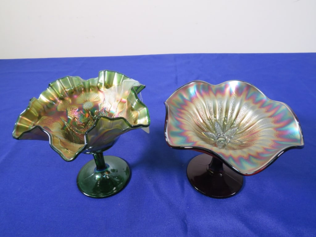 2 pc. Carnival Scotch Thistle & Boutonniere Compotes: No Cracks or chips