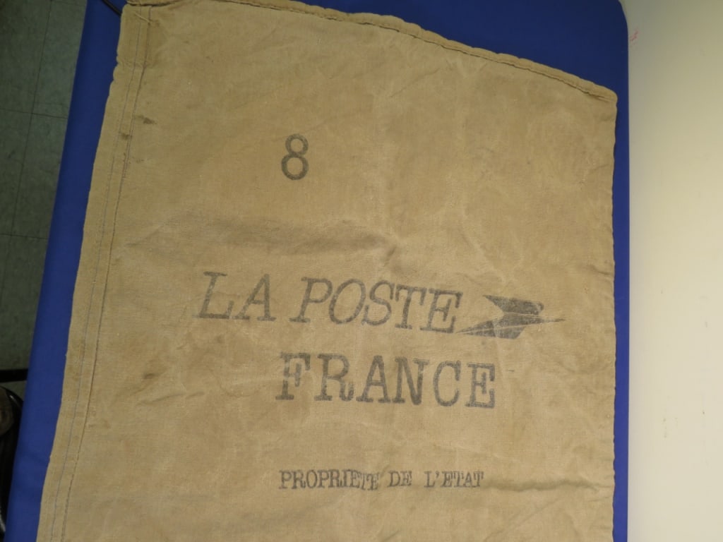 Burlap La Poste French Mailbag - 2
