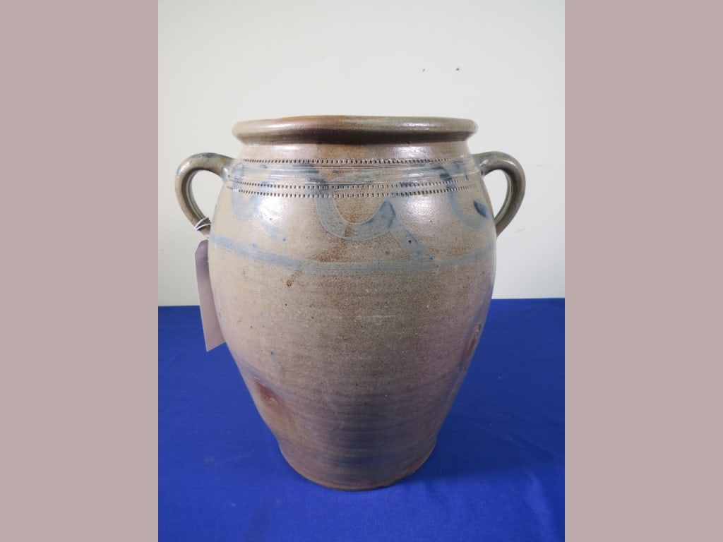 Vertical-Handed Stoneware Jar Attrib. Craven Fam. (1 of 10)